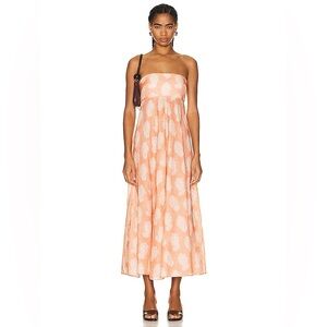 ZIMMERMANN
Devi Bandeau Coral Paisley Midi Dress